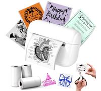 Memoking Mini Printer - Wireless Portable Thermal Sticker Printer, Gift Bluetooth Inkless Sticker Label Maker Machine, Q02E Pocket Photo Instant Print for Kids, Crafter, Home,School,Office