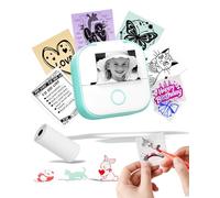Memoking Mini Sticker Printer - T02 Portable Thermal Printer for Kids, Smart AI APP, Inkless Sticker Label Maker Machine for Anatomy Flashcard, Journal, Note, Multiple Templates for Phone & Tablet