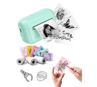 Memoking Mini Thermal Printer - Bluetooth Portable Sticker Printer for iphone, Inkless Kids Sticker Maker Machine, Q02E Pocket Photo Phone Instant Print for Study Graphics, Anatomical Diagram, Journal