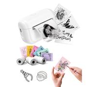 Memoking Portable Sticker Printer - Bluetooth Mini Thermal Printer for iphone, Wireless Inkless Sticker Maker Machine, Q02E Pocket Photo Phone Instant Print for Kids, Home, School, Office, Traval