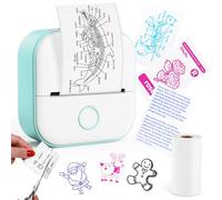 Memoking Print Pods Mini Printer - Sticker Printer for Kids, T02 Mini Thermal Sticker Maker Machine Portable Pocket Inkless Label Maker for Anatomy Flashcard, Journal, Note, Green