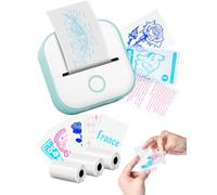 Memoking Print Pods Mini Printer - T02 Portable Sticker Printer, Thermal Inkless Sticker Maker Machine, Pocket Phone Instant Print for Study Graphic, Anatomical Diagram, Photo, Green