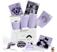 Memoking Purple Sticky T02 Mini Printer Sticker Paper Refill - T02 / Q02E / M02X / M02L Sticker Paper, 50 mm x 3.5 m, Keep for 20 Years, for Photos, Study Notes, Text, Scrapbooking and More, 3 Rolls