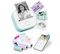 Memoking Sticker Printer - T02 Mini Thermal Printer for Kids, Smart AI APP, Portable Bluetooth Sticker Label Maker Machine, Pocket Phone Printer for iPhone, for Study, Anatomical Diagram, DIY, Photos