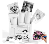 Memoking T02 Genuine Thermal Sticker Paper Refill - for T02, Q02E, M02X, M02L Mini Printer, 10-Year Image Life, 50mmx3.5m, Waterproof Sticky Labels for Journal, Texts, Study Graphics, 3 Rolls, White