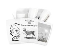 Memoking T02 Thermal Sticker Paper - Clear Genuine Lables Tape | for T02, Q02E, M02L, M02X Sticker Printer, Waterproof Transparent Self-Adhesive Paper for Scrapbooking, Image, Text, 3 Rolls