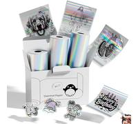 Memoking T02 Thermal Sticker Paper - Holographic Labels Tape | for T02, Q02E, M02X, M02L Mini Printer, Waterproof Refills Use for Photo, Notes, Anatomical Diagrams, Crafts Project, 3 Rolls