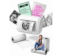 Memoking Thermanote Portable Sticker Printer - Mini Thermal Printer for iphone, Wireless Bluetooth Inkless Sticker Maker Machine, Q02E Pocket Photo Phone Instant Print for Kids, Home, School, Office