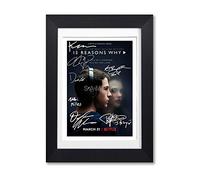 Memorabilia 13 Reasons Why Cast Signed Autograph Signature A4 Poster Photo Print Photograph Artwork Wall Art Picture TV Show Series Season Gift Thirteen (A4 Black Framed & Mounted)
