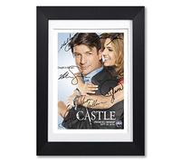 Memorabilia Castle Cast Signed Autograph Signature A4 Poster Photo Print Photograph Artwork Wall Art Picture TV Show Series Season DVD Boxset Present Birthday Gift (A4 Black Framed & Mounted)