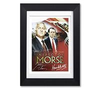 Memorabilia Inspector Morse Cast Signed Autograph Signature A4 Poster Photo Print Photograph Artwork Wall Art Picture TV Show Series Gift John Thaw (A4 Black Framed & Mounted)
