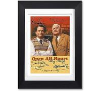Memorabilia Open All Hours Cast Signed Autograph A4 Poster Photo Print Photograph Picture TV Show Series Season Framed DVD Boxset Gift Ronnie Barker David Jason (A4 Black Framed & Mounted)