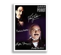 Memorabilia Poirot Cast Signed Autograph Signature A4 Poster Photo Print Photograph Artwork Wall Art Picture TV Show Series Gift Agatha Christie David Suchet (A4 Poster Only)
