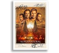 Memorabilia Supernatural Cast Signed Autograph Signature A4 Poster Photo Print Photograph Artwork Wall Art Picture TV Show Series Season DVD Boxset Present (Season 15, A3 Poster Only)