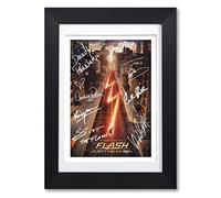 Memorabilia The Flash Cast Signed Autograph Signature A4 Poster Photo Print Photograph Artwork Wall Art Picture TV Show Series Season DVD Boxset Gift (A4 Black Framed & Mounted)