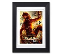 Memorabilia The Flash Cast Signed Autograph Signature Autographed A4 Poster Photo Print Photograph Artwork Wall Art Picture TV Show Series Season DVD Boxset Gift (A4 Black Framed & Mounted)