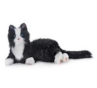 MEMORABLE PETS COMFORTING. LOVING. NURTURING. Joy For All Robotic Reclining Black & White Tuxedo Cat - Stuffed Animal Therapy for People with Memory Loss from Aging and Caregivers