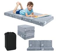 MeMoreCool Foldable Floor Mattress for Kids, Glow Toddler Nap Mat for Sleeping and Daycare, Portable Trifold Futon Mattress Floor Bed, Star