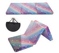 MeMoreCool Foldable Mattress for Kids, Glow in The Dark Toddler Floor Chair Sofa for Sleeping Daycare, Small Folding Mattress Floor Z Bed, Trifold Children Futon Portable Mattress