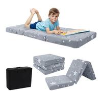 MeMoreCool Foldable Mattress for Kids, Glow in The Dark Toddler Floor Chair Sofa for Sleeping Daycare, Small Folding Mattress Floor Z Bed, Trifold Children Futon Portable Mattress