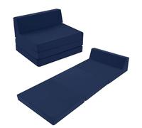 MeMoreCool Folding Floor Mattress Single, High Density Foam Fold Out Sofa Chair Z Bed, Foldable Futon Mattress, Portable Guest Sofa Bed Folding Couch for Sleeping, Car Tent, Travel, Navy