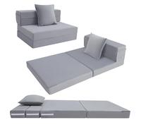 MeMoreCool Folding Mattress Single, High Density Foam Fold Out Sofa Chair Z Bed, Foldable Floor Futon Mattress, Floor Lounger Guest Sofa Bed Folding Couch for Sleeping, Camping, Travel, 12cm thick