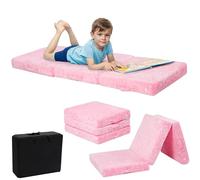 MeMoreCool Glow Unicorn Foldable Floor Mattress for Kids, Trifold Nap Mat for Toddlers, Portable Daycare Sleeping Futon or Floor Bed, 75x25 Inch Pink