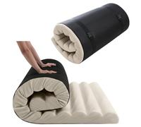 MeMoreCool Roll Up Floor Mattress Double, 190x135cm, Beige | 10cm Thick High Density Foam, Foldable Futon Mattress with Travel Bag, Portable Folding Guest Bed for Travel, Car Tent