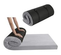 MeMoreCool Roll Up Floor Mattress Single, Portable Futon Mattress, High Density Foam Foldable Mattress with Travel Bag, Floor Lounger Guest Bed Sleep Mattress for Travel, Car Tent, Gray