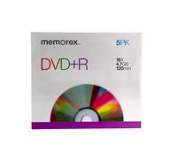 Memorex 16x 4.7GB 120min DVD+R Media 5pack