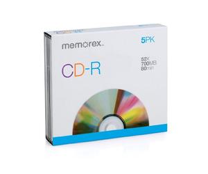 Memorex CD-R 80 Slimline Jewel Case 5 Pack