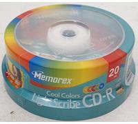 Memorex Cool Colors LightScribe CD-R 20 Pack Spindle CD-R 700MB 20pcs - Virgin CD-RW (CD-R, 700 MB, 20 Piece(s), 120mm, Shaft)