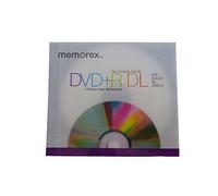 Memorex Double Layer DVD+R 2.4X Speed Pack of 5 Jewel Case DVD Blanks