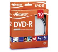 Memorex DVD-R 16x 10pack Cakebox