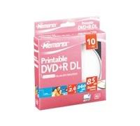 MEMOREX DVD+R Double Layer 8.5GB/240min, 8x - 10 Pack Cake Box