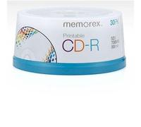 Memorex Ink Jet Printable Surface CD-R 30 Pack Spindle CD-R 700 MB 3pc (S) - CD-RW Virgin (CD-R, 700 MB, 3 pc (S), 120 mm, 80 Min, 52 x)