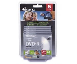 Memorex Professional 8cm Mini DVD-R 1.4GB 5 Pack Jewel Case