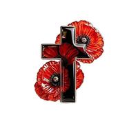 Memorial Accent Brooch Flower Commemorative Badge Pin Acrylic Lapel Accessory for Remembrance Outerwear Memorial Flower Brooch Remembrance Pin Lapel Accessory Commemorative Badge Acrylic Hat