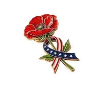 Memorial Accent Brooch Flower Commemorative Badge Pin Acrylic Lapel Accessory for Remembrance Outerwear Memorial Flower Brooch Remembrance Pin Lapel Accessory Commemorative Badge Acrylic Hat