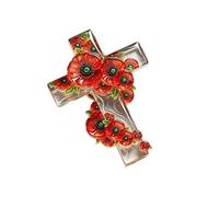 Memorial Accent Brooch Flower Commemorative Badge Pin Acrylic Lapel Accessory for Remembrance Outerwear Memorial Flower Brooch Remembrance Pin Lapel Accessory Commemorative Badge Acrylic Hat