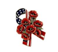 Memorial Accent Brooch Flower Commemorative Badge Pin Acrylic Lapel Accessory for Remembrance Outerwear Memorial Flower Brooch Remembrance Pin Lapel Accessory Commemorative Badge Acrylic Hat