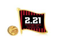 Memorial Anniversary Colonialism Freedom Golden Metal Flag Lapel Pin Badge