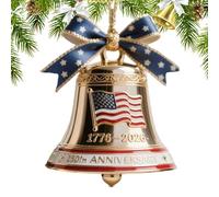Memorial Bell 250th of the States - Memorial Ornament US Foundation, Decoration for Christmas Tree Door Window Day of the Fallen Tablecloth Patriotic Parties