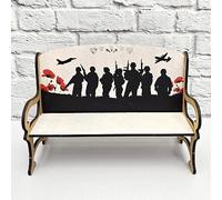 Memorial Bench Plaque - Honouring Loved Ones on Remembrance Day and Beyond Memorial Bench - (Mdf Wood Indoor Use Only 18cm x 8cm x 12cm, Soliders (Beige))