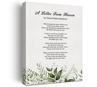 Memorial Bereavement Poem a Letter from Heaven Print Canvas Wall Art Home Office Decor Sympathy Poetry Painting 12x15 Canvas Poster Framed Ready to Hang