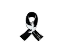 Memorial Black Ribbon Forever In Our Hearts Enamel Pin, Remembrance Pin Brooch, Memorial Loss Awareness Brooch Badge, Loss Support Ribbon Lapel Badges, In Loving Memory Gift, Sympathy Remembrance Gift
