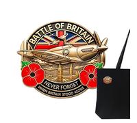 Memorial Britain Badge,Emblem Brooch Metal Lapel Pin | England's Commemorative Anniversaries Keepsake, Never Forget Anniversaries Badge Lapel