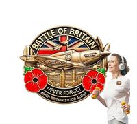 Memorial Britain Badge,Fight England Emblem Brooch Metal Lapel Pin - Elegant Badge, Souvenir Decoration Keepsake for Grandpa, Father Soldiers