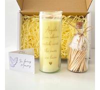Memorial Candle Gift Set with Keepsake Card & Matches Jar - in Loving Memory Tribute for Sympathy, Funeral or Bereavement - 65hr Burn, 360g