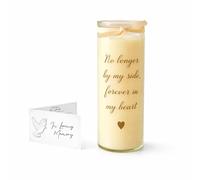 Memorial Candle with Keepsake Card - in Loving Memory Tribute for Sympathy, Funeral or Bereavement - 65hr Burn, 360g (No Longer by My Side)